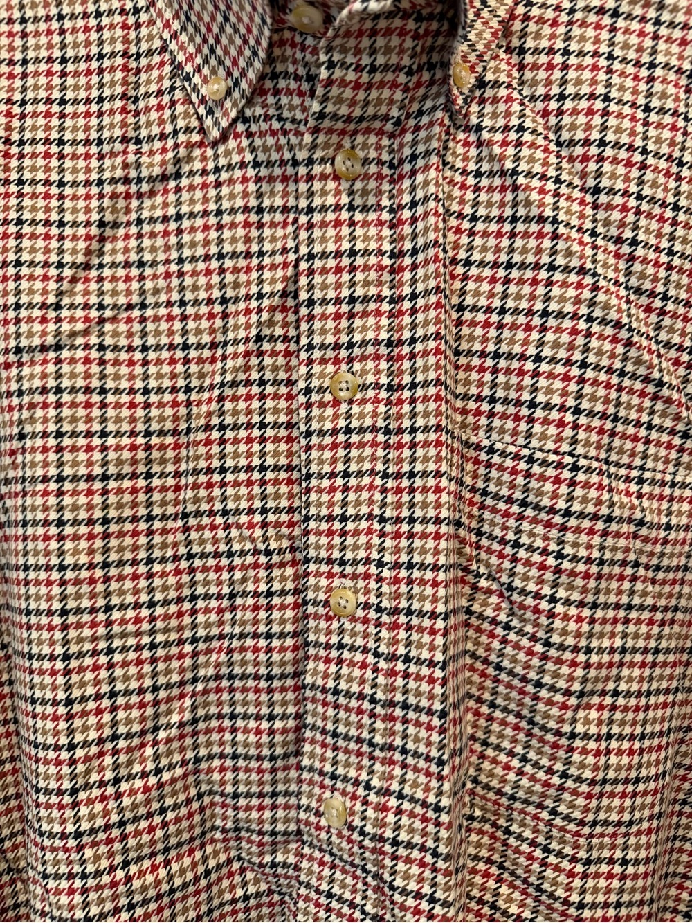 Burberry Vintage Checked Houndstooth Button-Up Shirt Sz Large EUC Preppy Luxury - Picture 4 of 11